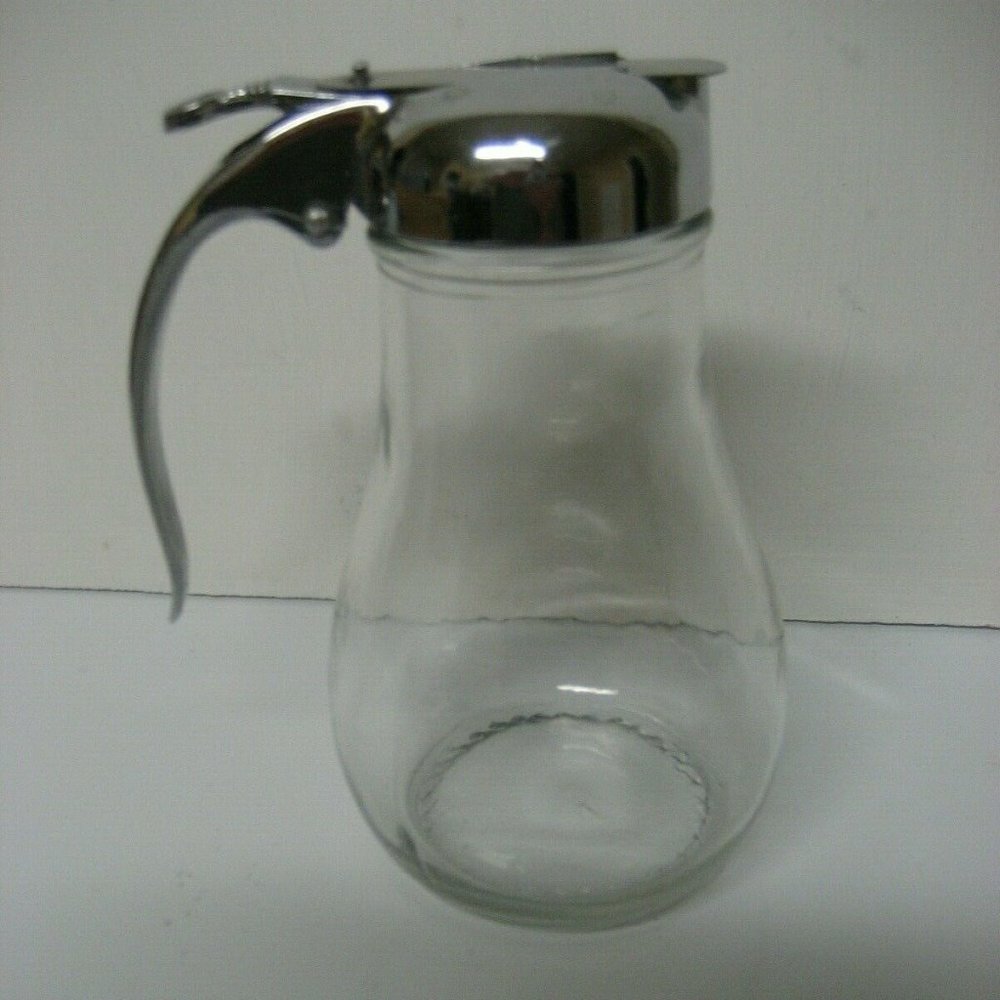 6 inch glass syrup server